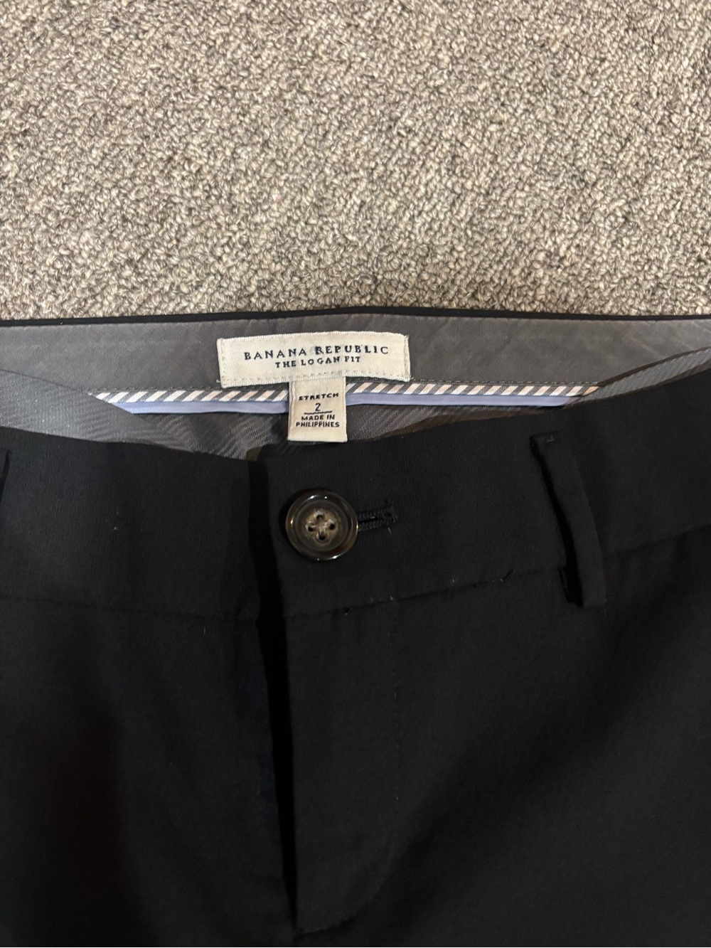 Banana Republic $98 Logan Trouser Slim Washable Bi-Stretch Pant Size 2 Black - Picture 4 of 11